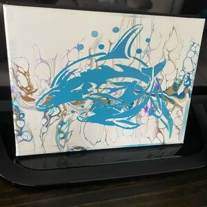 Abstract Dolphin Canvas Art